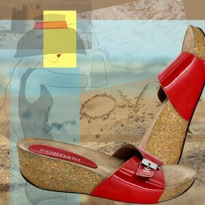 SANDLE SLIP-ON Wedge Red Patent